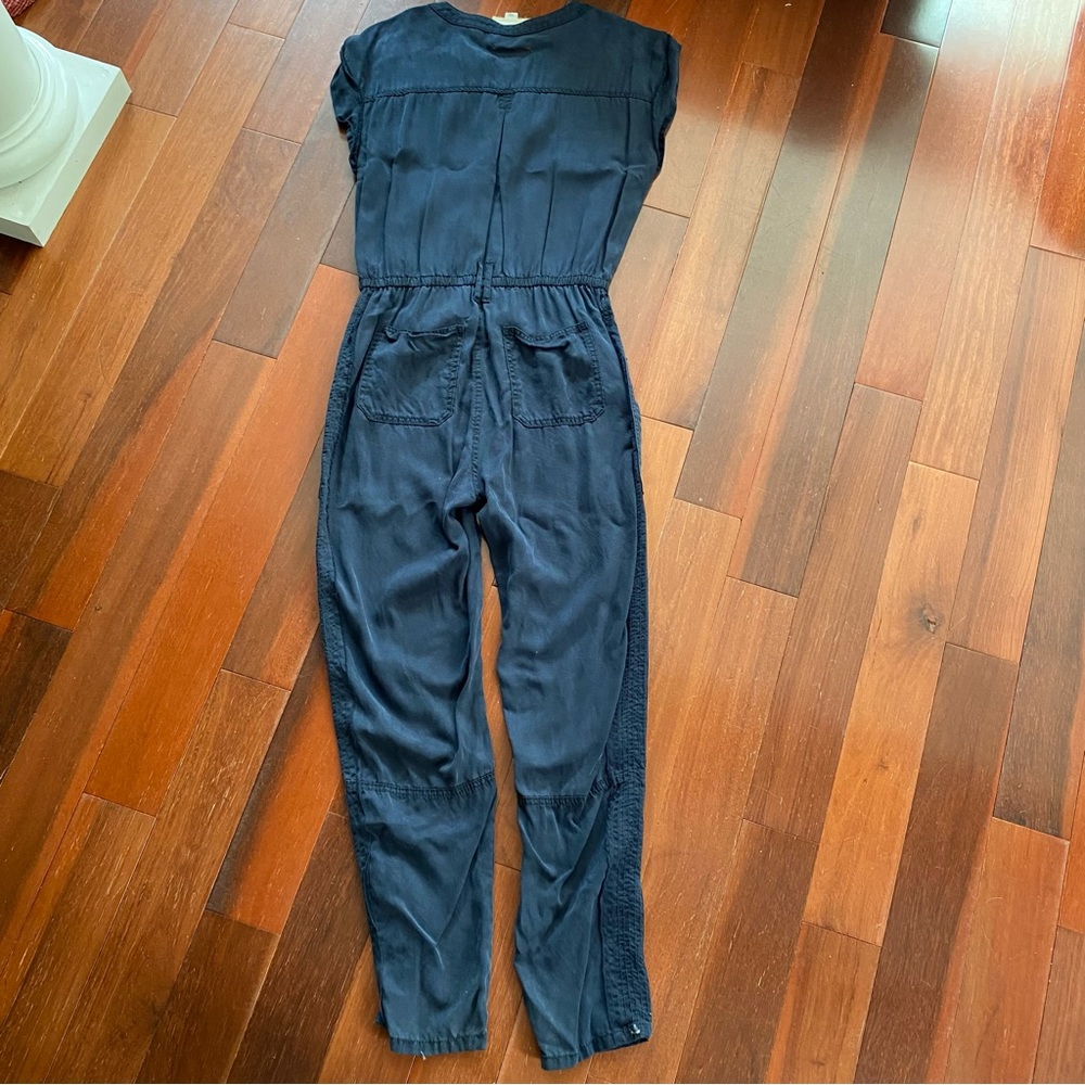 HEI HEI Anthropologie Navy Lyocell Jumpsuit Elastic Waistband XS - Picture 5 of 6
